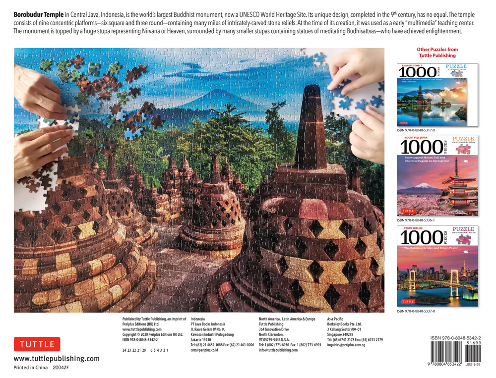 Borobudur Temple, Indonesia - 1000 Piece Jigsaw Puzzle (9780804853422)