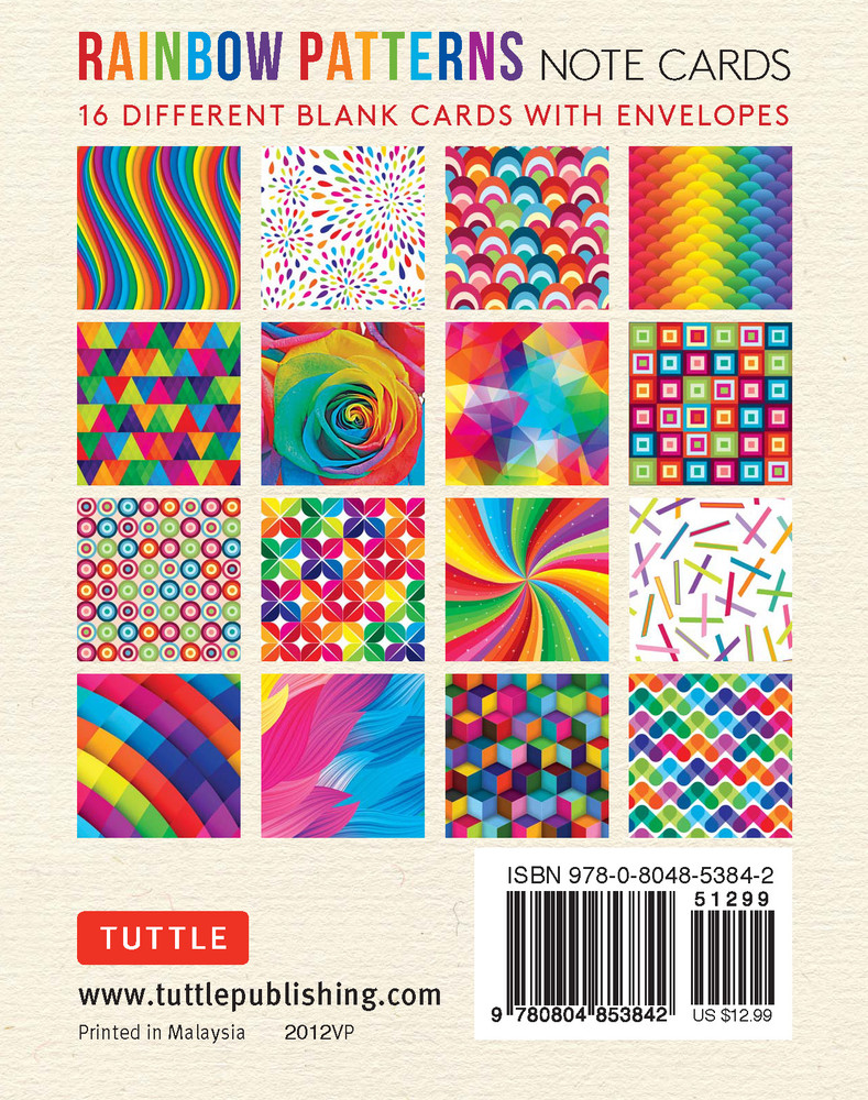 Rainbow Patterns, 16 Note Cards (9780804853842)