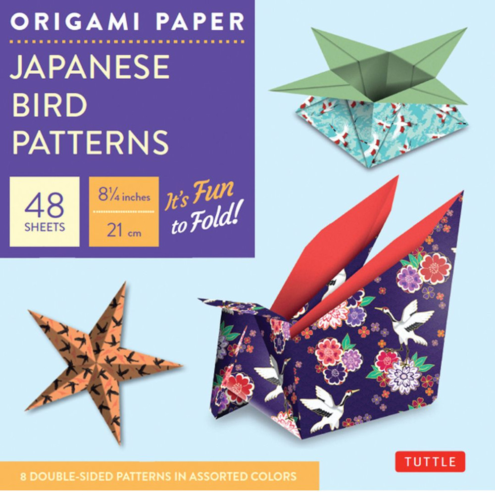 Origami Paper - Japanese Bird Patterns - 8 1/4" - 48 Sheets(9780804856522)