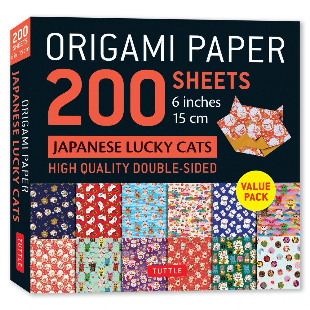 Origami Paper 200 sheets Japanese Lucky Cats 6" (15 cm) (9780804860833)
