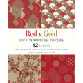 Red & Gold Gift Wrapping Papers - 12 Sheets (9780804851626)