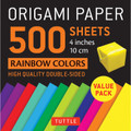 Origami Paper 500 sheets Rainbow Colors 4" (10 cm) (9780804852364)