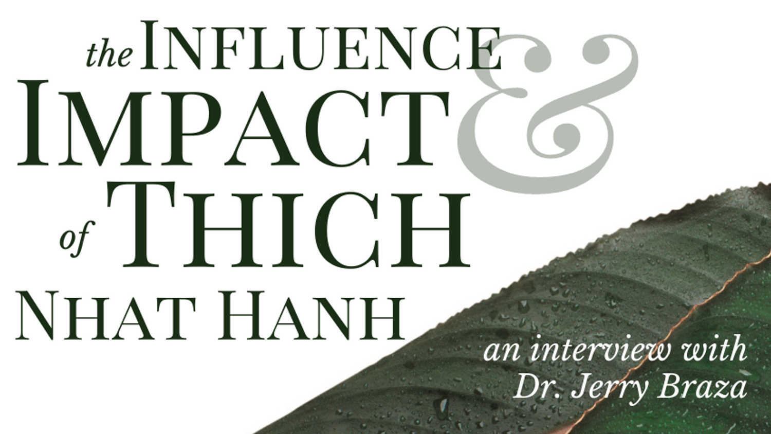 The Influence and Impact of Thich Nhat Hanh