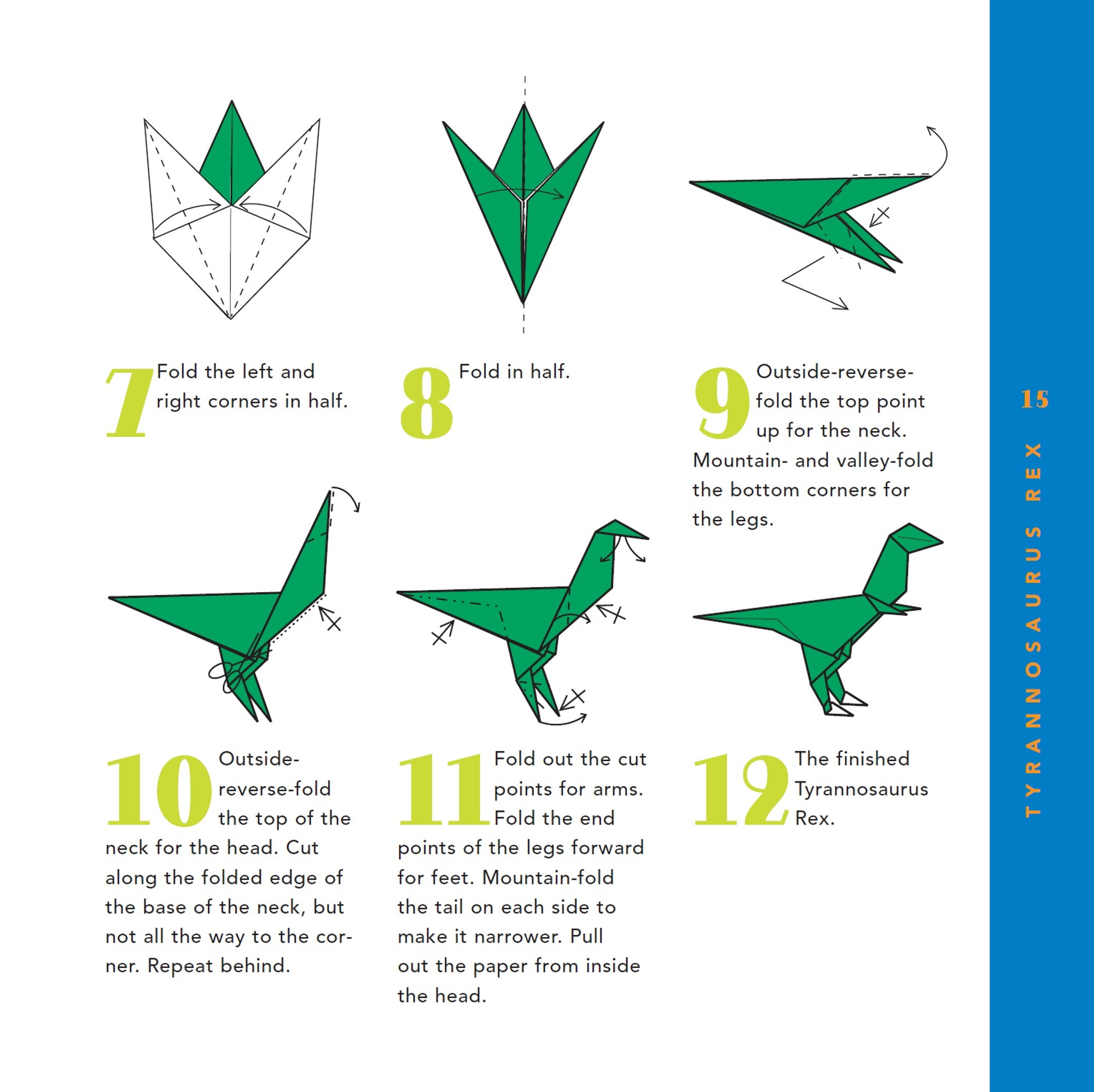 origami dinosaur pattern