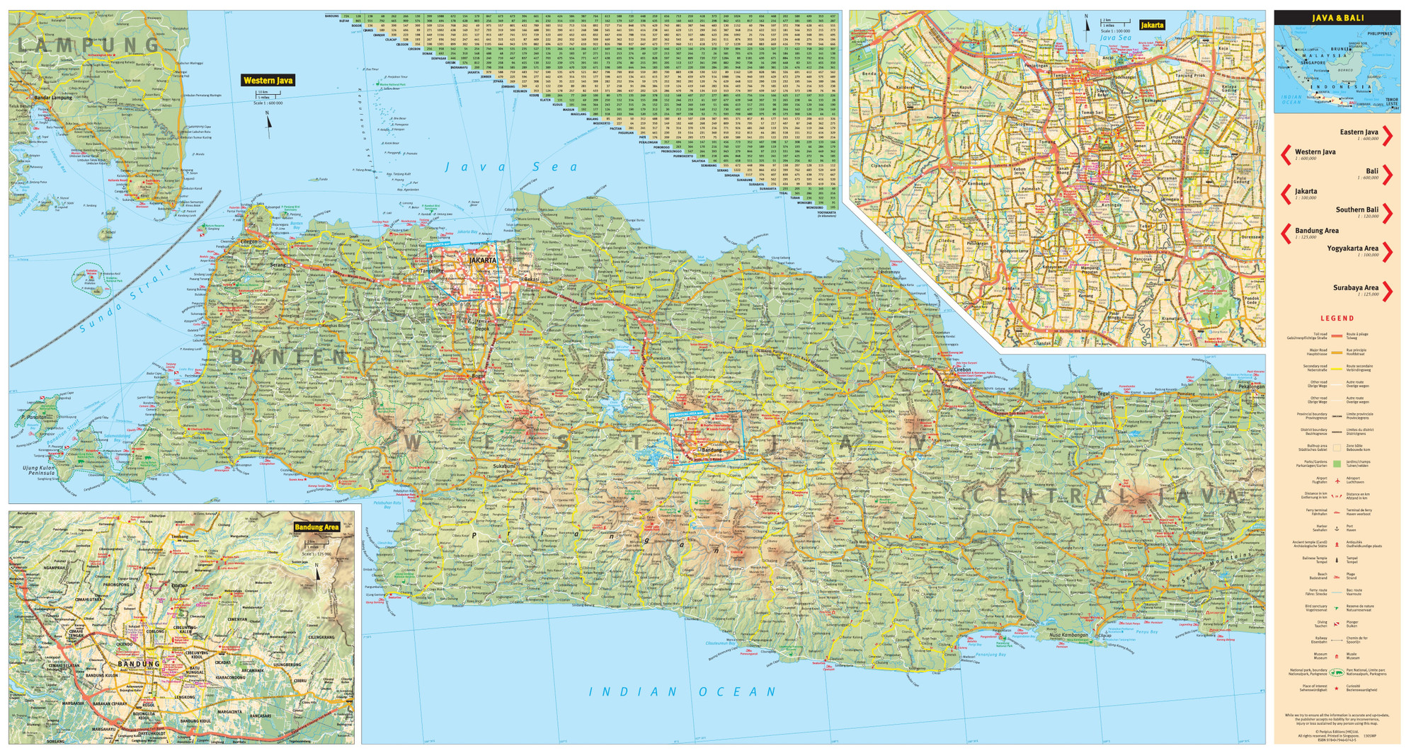 Java & Bali Travel Map Fourth Edition (9780794607425) - Tuttle