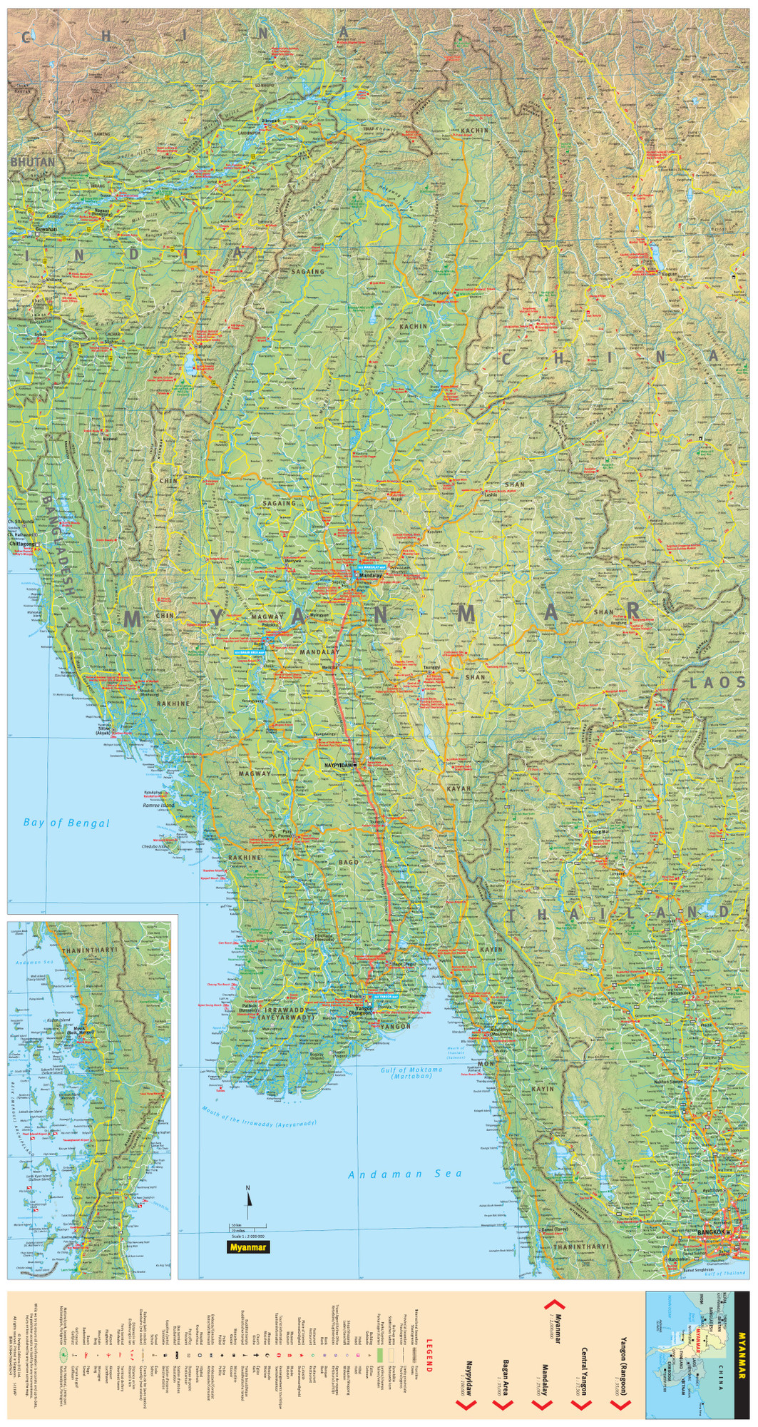 myanmar on map