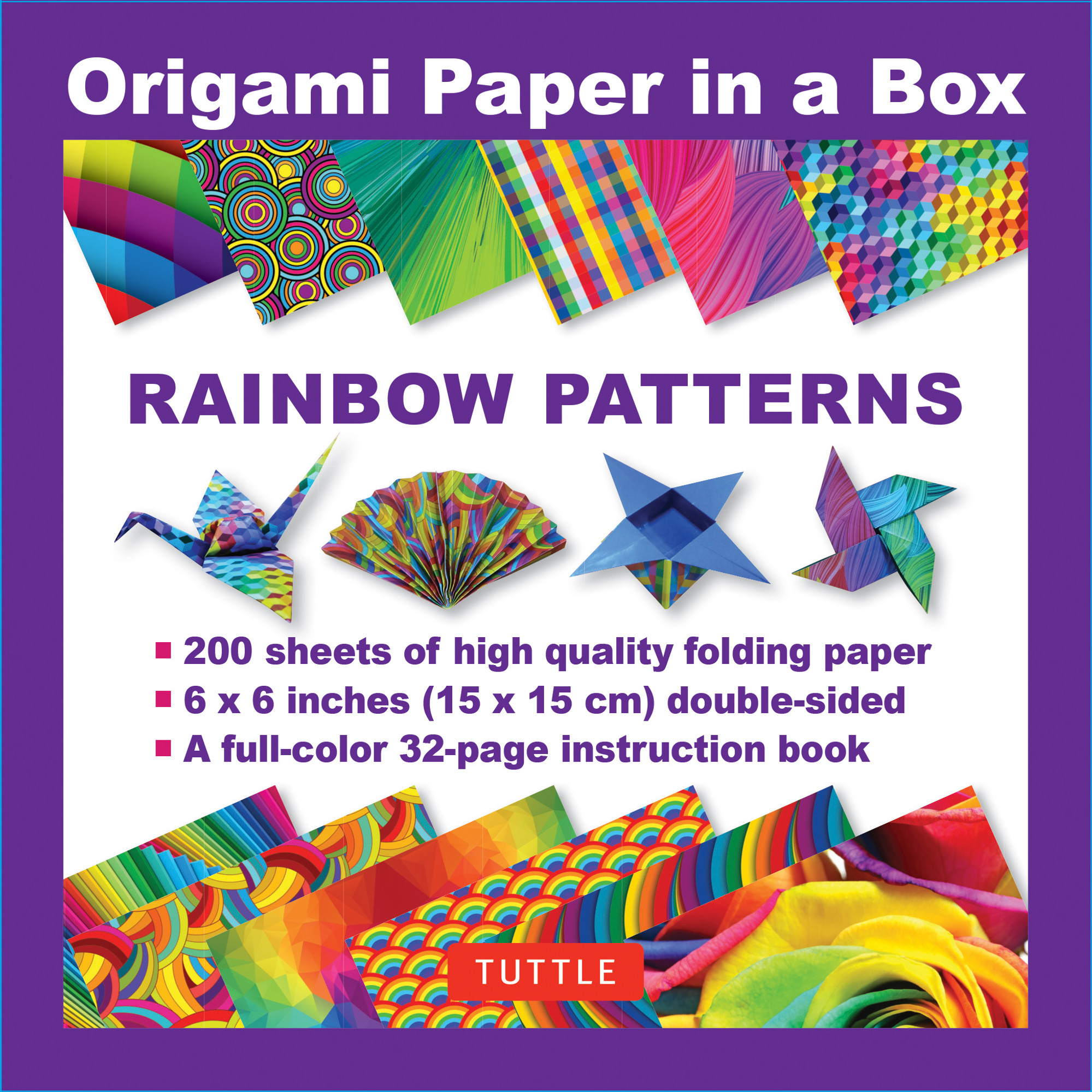 Origami Paper in a Box - Abstract Patterns: 192 Sheets of 6x6 Inch High-Quality Origami Paper & 32-page Instructional Book