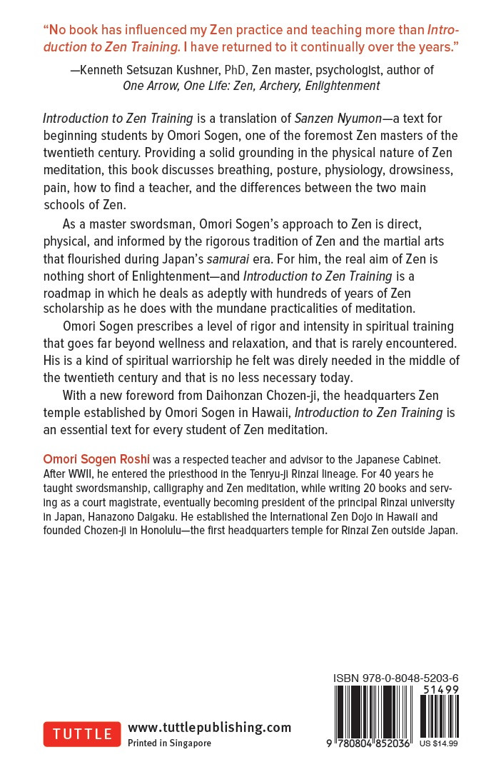 Introduction to Zen Training (9780804852036) - Tuttle Publishing