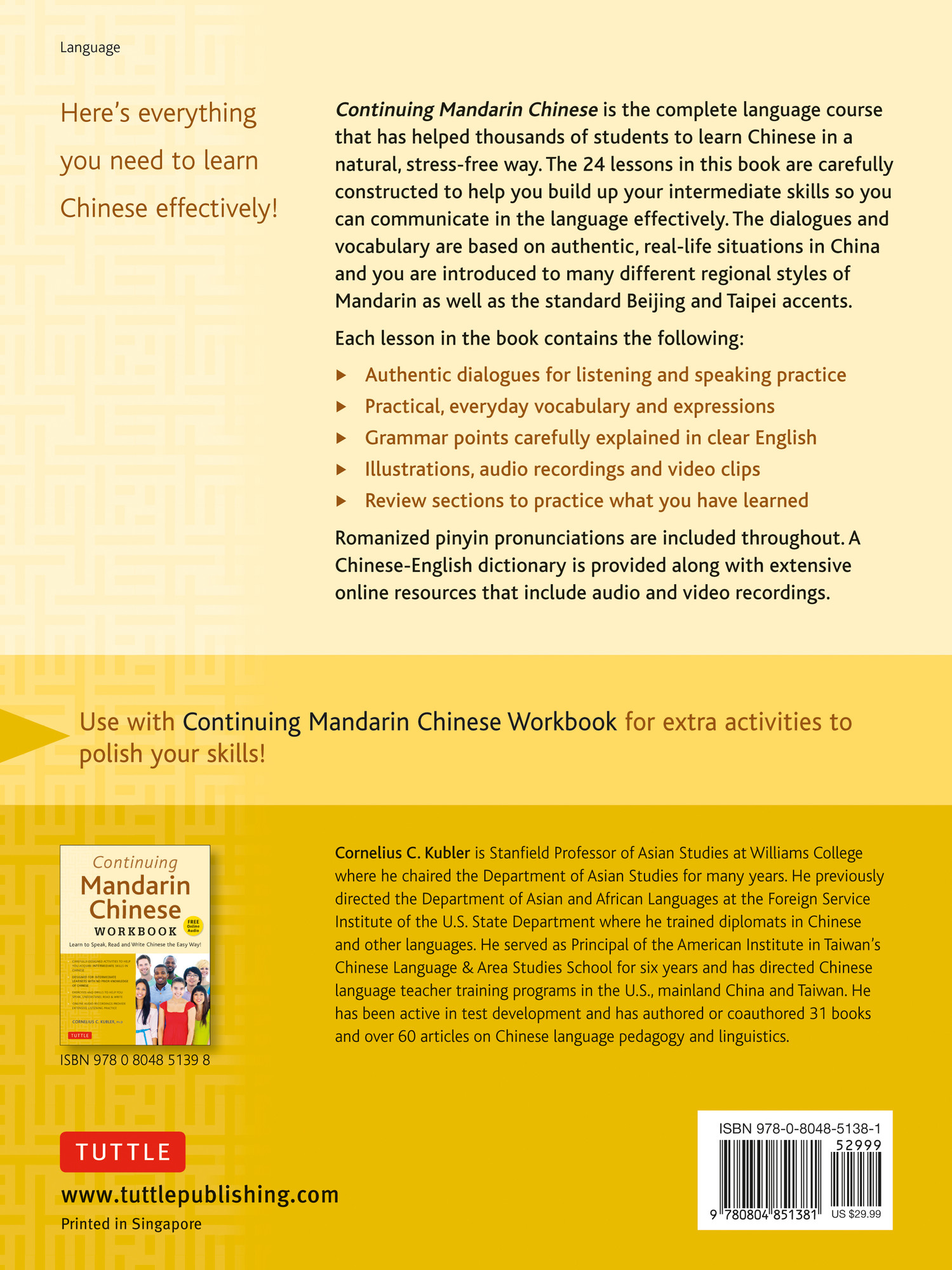 Continuing Mandarin Chinese Textbook (9780804851381