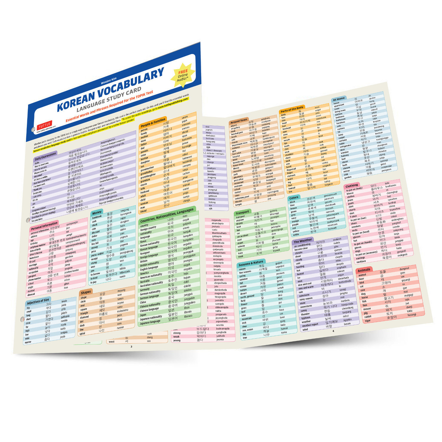Korean Vocabulary Language Study Card (9780804853279) - Tuttle