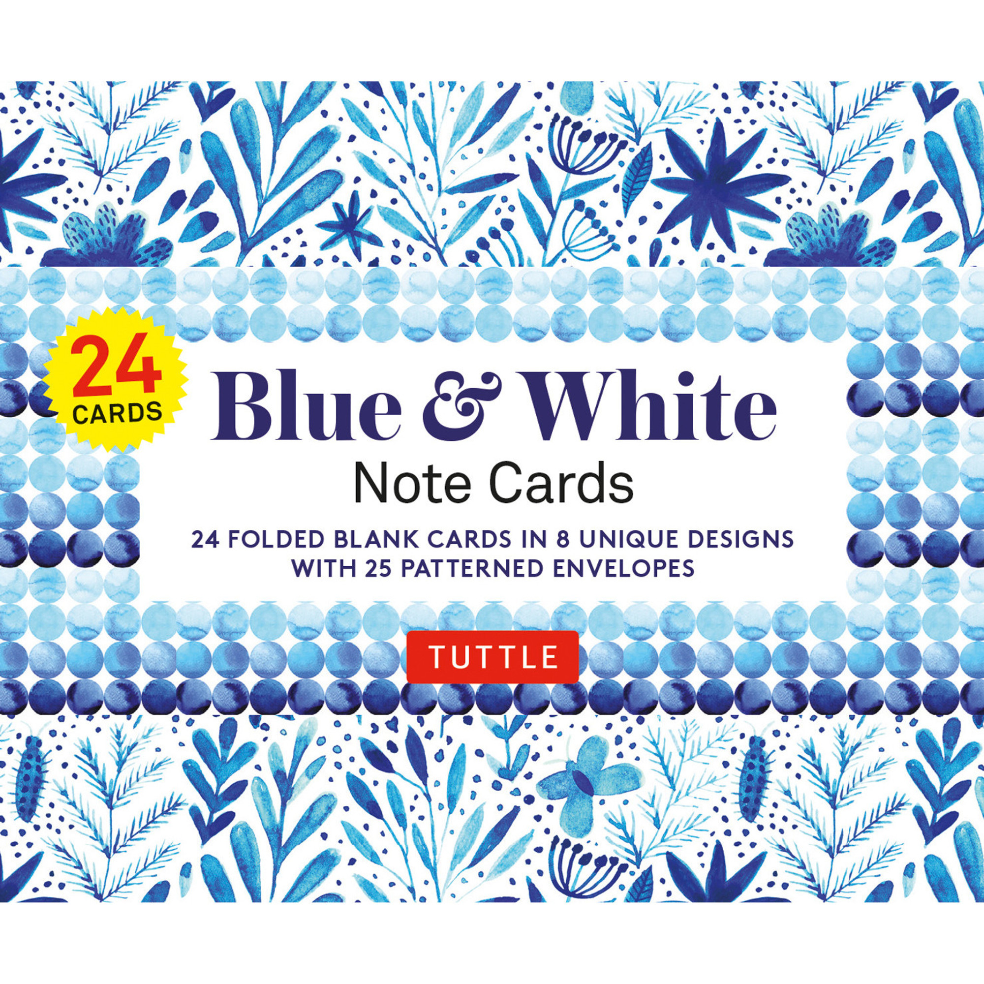 Blue & White Note Cards, 24 Blank Cards: 8 Unique Designs with 25 Patterned  Envelopes (Other)