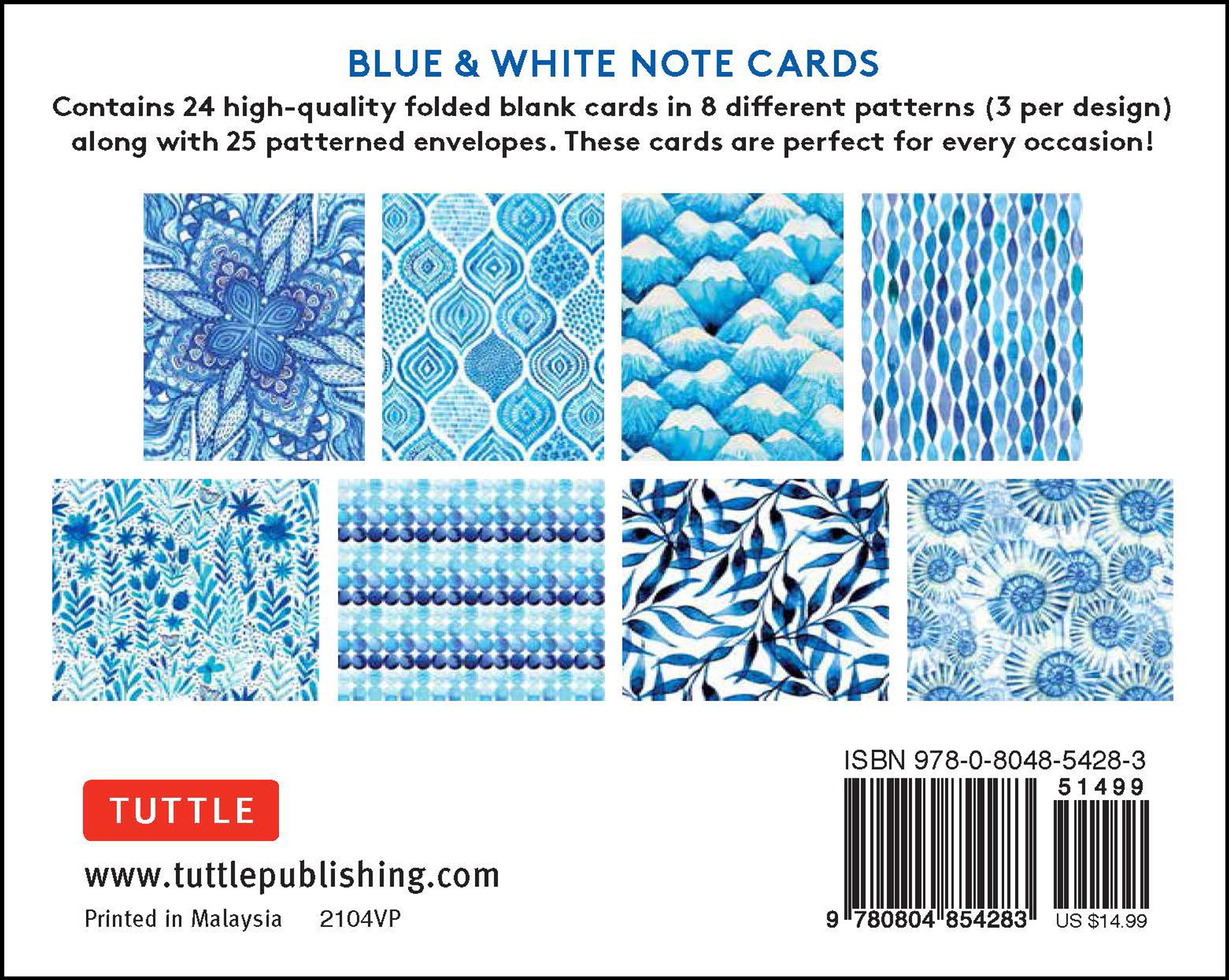 Blue & White Note Cards, 24 Blank Cards (9780804854283) - Tuttle Publishing