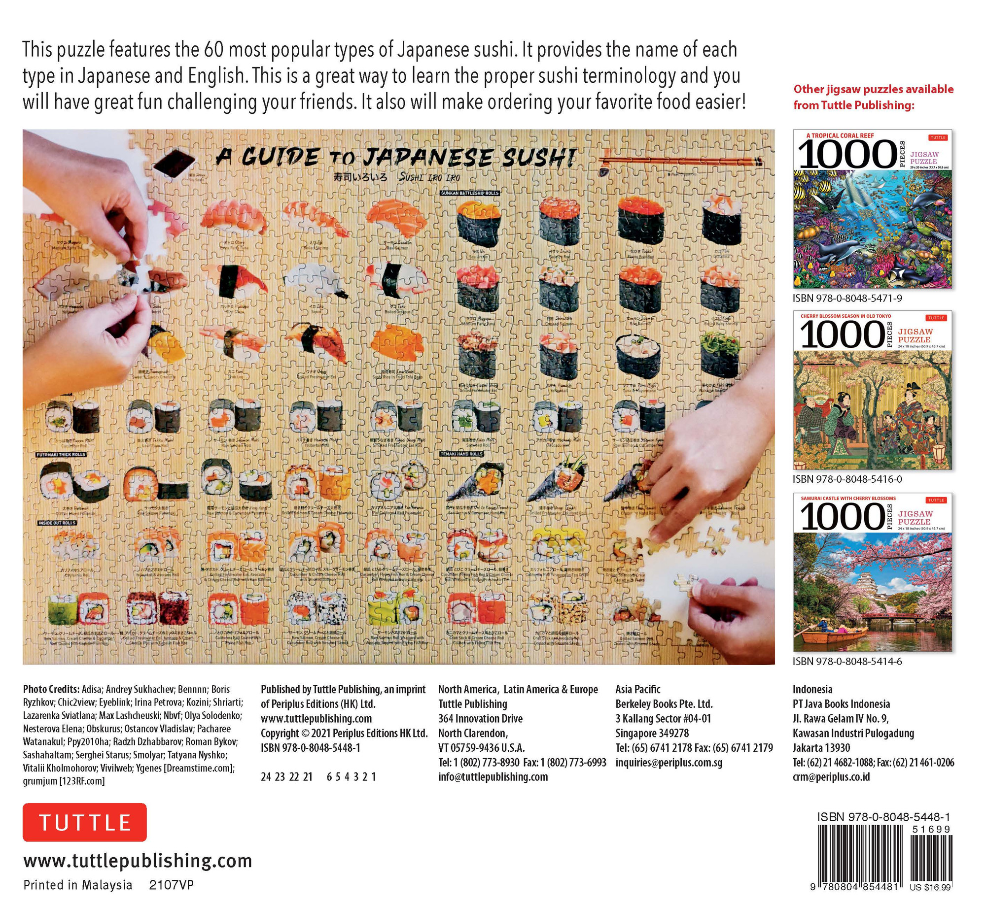 Foods of Japan 500 Piece Sushi Jigsaw Puzzle Complete