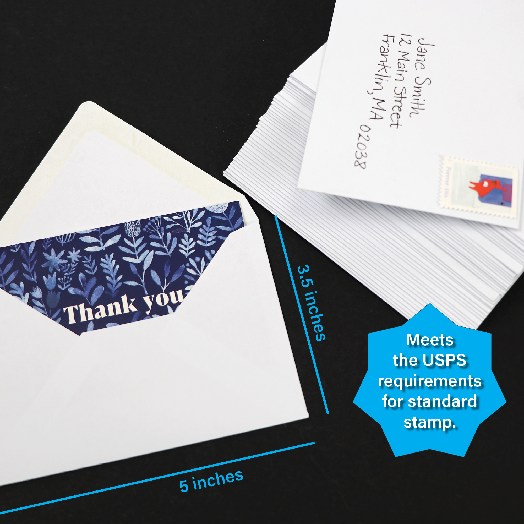 Blue & White, 40 Thank You Cards with Envelopes (9780804854863