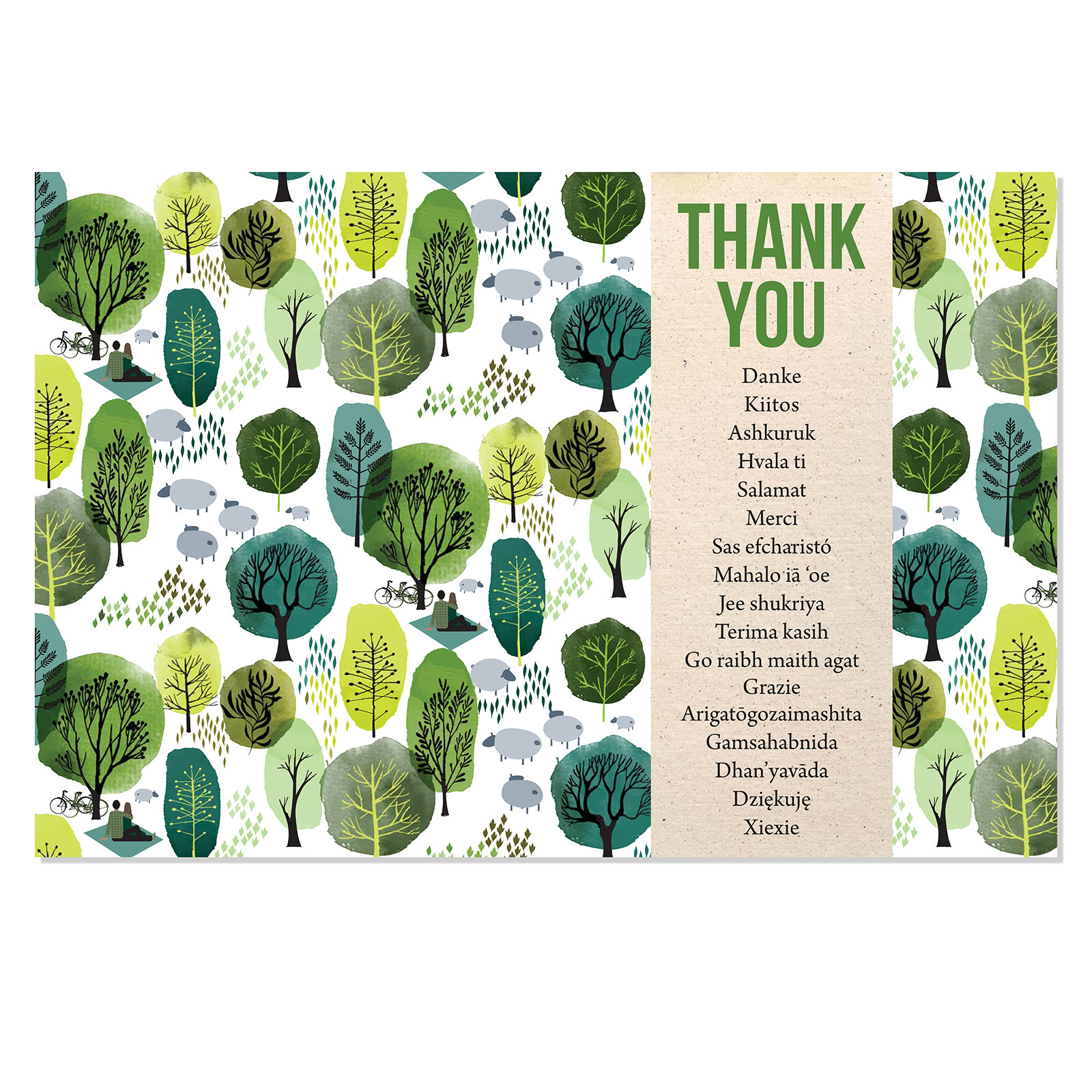 Nature Watercolors, 40 Thank You Cards with Envelopes