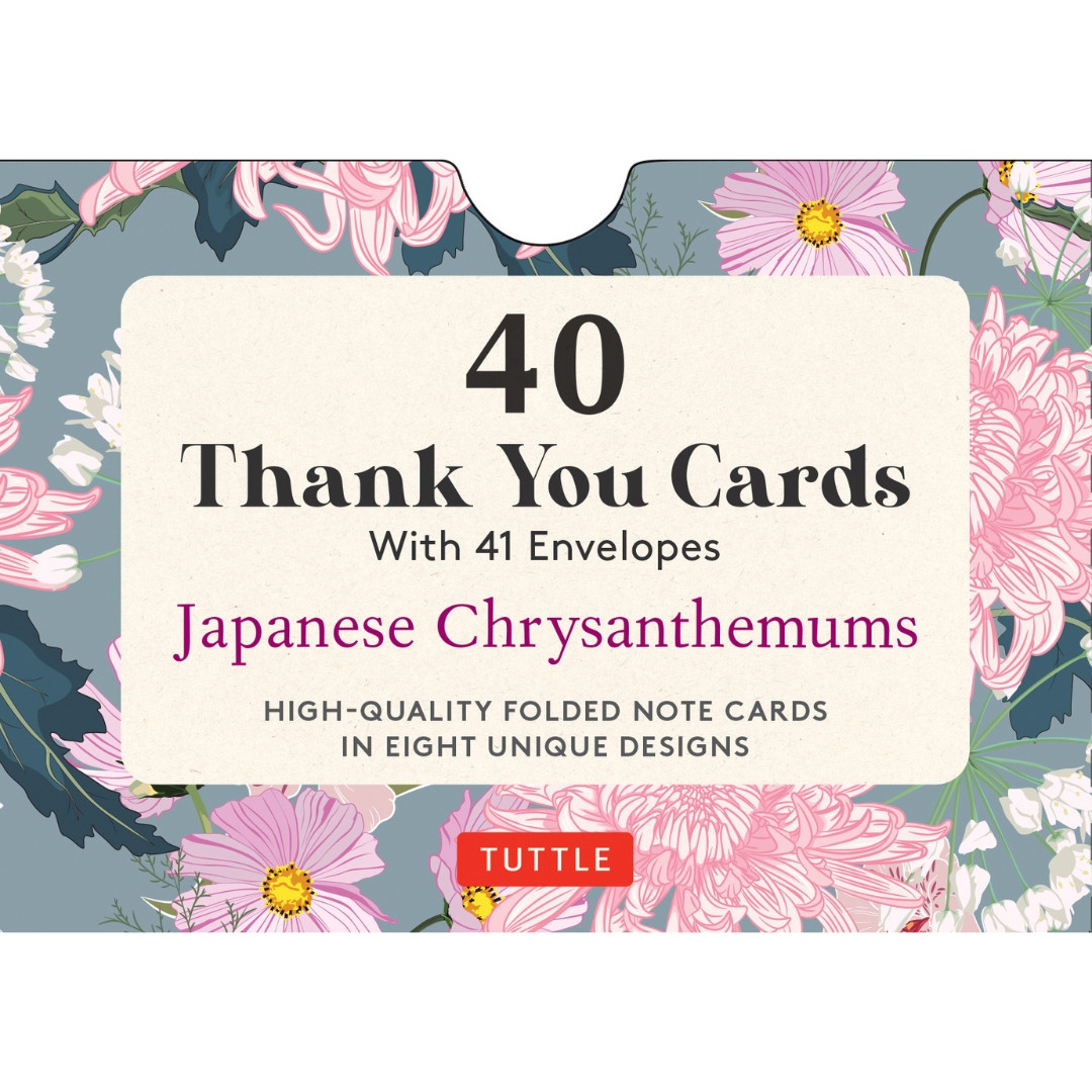 Japanese Chrysanthemums, 40 Thank You Cards with Envelopes
