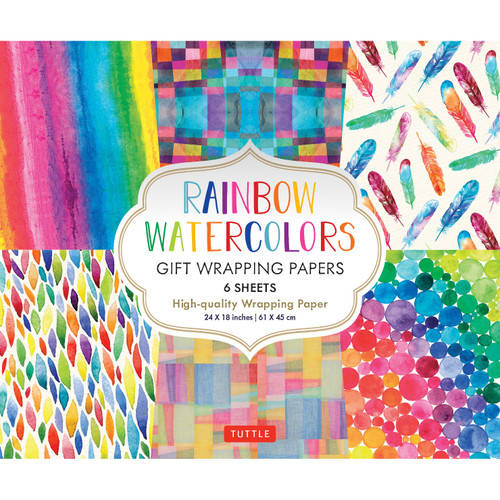 Rainbow Watercolors Gift Wrapping Papers - 6 sheets (9780804851862)
