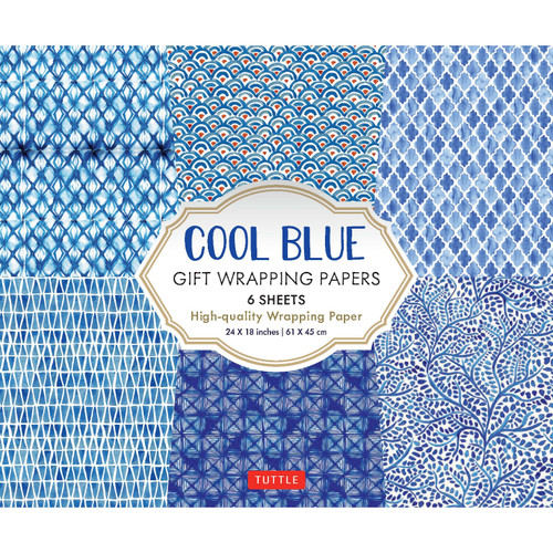 Cool Blue Gift Wrapping Papers - 6 sheets (9780804852210)