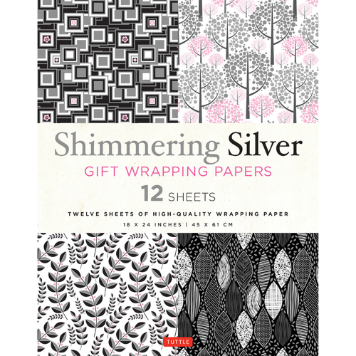 Shimmering Silver Gift Wrapping Papers - 12 Sheets (9780804852135)