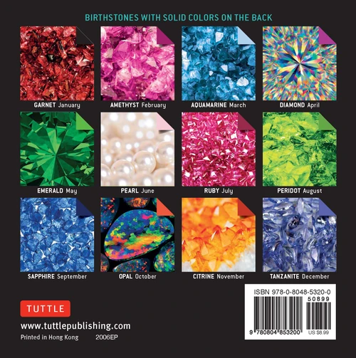 Origami Paper 200 sheets Birthstones 6" (15 cm) (9780804853200)
