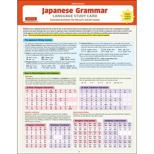 Japanese Grammar Language Study Card (9784805316108)
