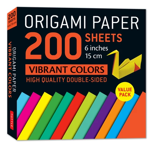 Origami Paper 200 sheets Vibrant Colors 6" (15 cm) (9780804857789)