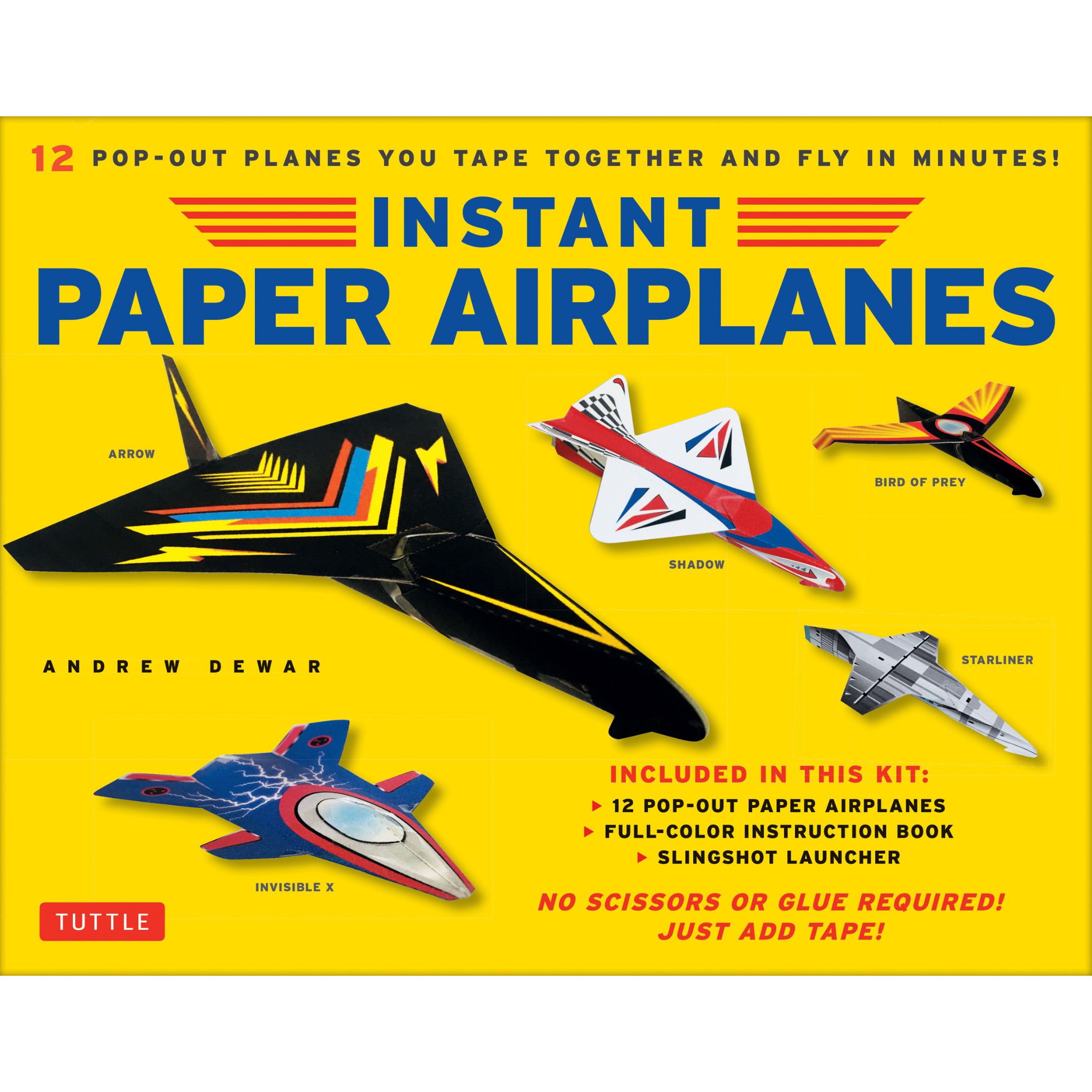  One Minute Paper Airplanes Kit: 12 Pop-Out Planes, Easily  Assembled in Under a Minute: Paper Airplane Book with Paper, 12 Projects &  Plane Launcher: 9780804844550: Dewar, Andrew: Arts, Crafts & Sewing