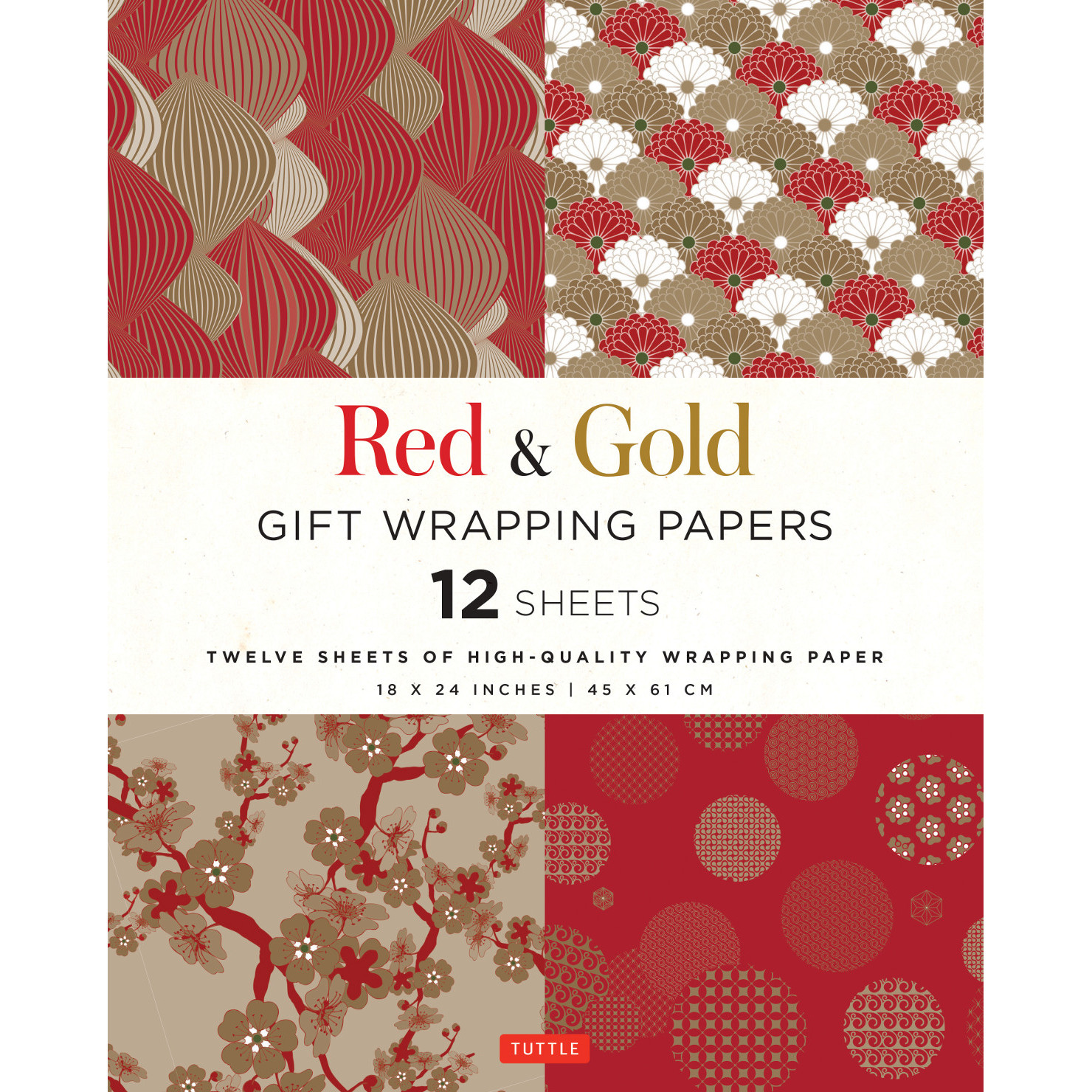 Black & Gold Gift Wrapping Papers - 12 Sheets (9780804852104)