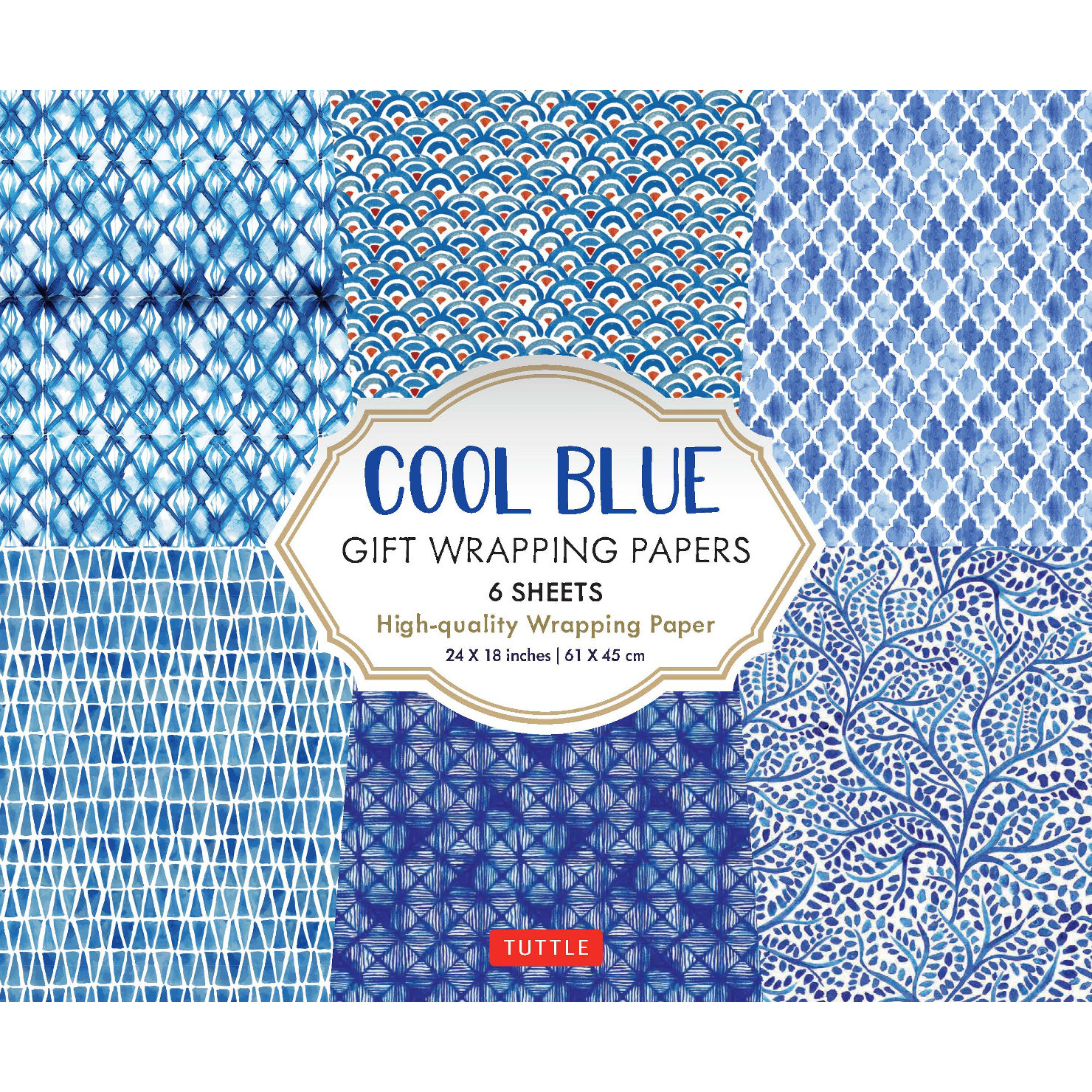 Blue Vintage Wrapping Paper (10pc) - Arts & Crafts Korea