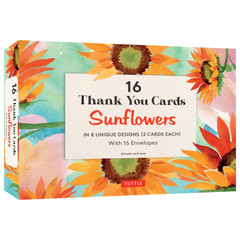 16 Thank You Cards, Sunflowers (9780804857833) - Tuttle Publishing