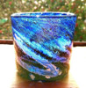 Japanese Ryukyu glass Beer rock tumbler Blue sea Genkichi Genga Made in Okinawa