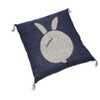 Linen Zabuton Cushion Handcraft Niigata 42x45cm Usagi Rabbit Ai Indigo