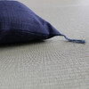 Linen Zabuton Cushion Handcraft Niigata 42x45cm Usagi Rabbit Ai Indigo