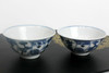 Pair Gohan Chawan Kutani yaki Rice bowl Royal warrant of appointment Flower