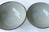 Pair Gohan Chawan Kutani yaki Japanese Rice bowl Green Sazanka Camellia Japan