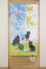 Noren Japanese hanging curtain Neko Cat Summer Melon 150x85cm from japan