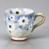 Mino ware Japanese pottery Mug Coffee Tea cup Hana Honoka Blue Japan