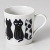 Mino ware Japanese pottery Mug Coffee Tea cup Osuwari Neko Black cat Japan 400ml