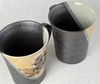 Pair Kutani yaki ware Japanese Mug Tea Coffee Cup Fujin Raijin Sotatsu Japan