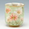 Yunomi Kyo Kiyomizu yaki ware Hana tsudoi Japanese Green tea cup Cosmos Japan