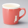 Mino ware Japanese pottery Mug Coffee Tea cup Silhouette Cat Neko Pink 350ml