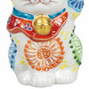 Maneki neko Kutani yaki porcelain Japanese Lucky cat White Flower Mori Japan