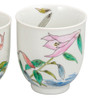 Pair Yunomi Kutani yaki ware Japanese green tea cup set Flower Hanamoyo Ikumi