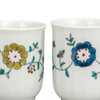 Pair Yunomi Kutani yaki ware Japanese green tea cup set Flower Arabespue Soho