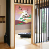 Noren Japanese Hanging Door curtain polyester 33x35' Big eye lucky owl Mt.Fuji