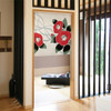 Noren Japanese Hanging Door curtain polyester 33x35' Camellia and Ripple Japan