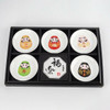 Mino ware Japanese Ceramic small plate Sushi sauceGood luck Daruma doll set of 5