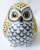 Fukuro Kutani yaki porcelain Japanese Owl Ornaments Kinsai gold glaze Japan