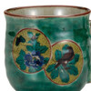 Kutani yaki ware Japanese Mug Coffee Tea Cup Green glaze Marumon pattern Japan
