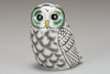Fukuro Kutani yaki porcelain Japanese Owl Ornaments 3.3' Fukuro White glaze